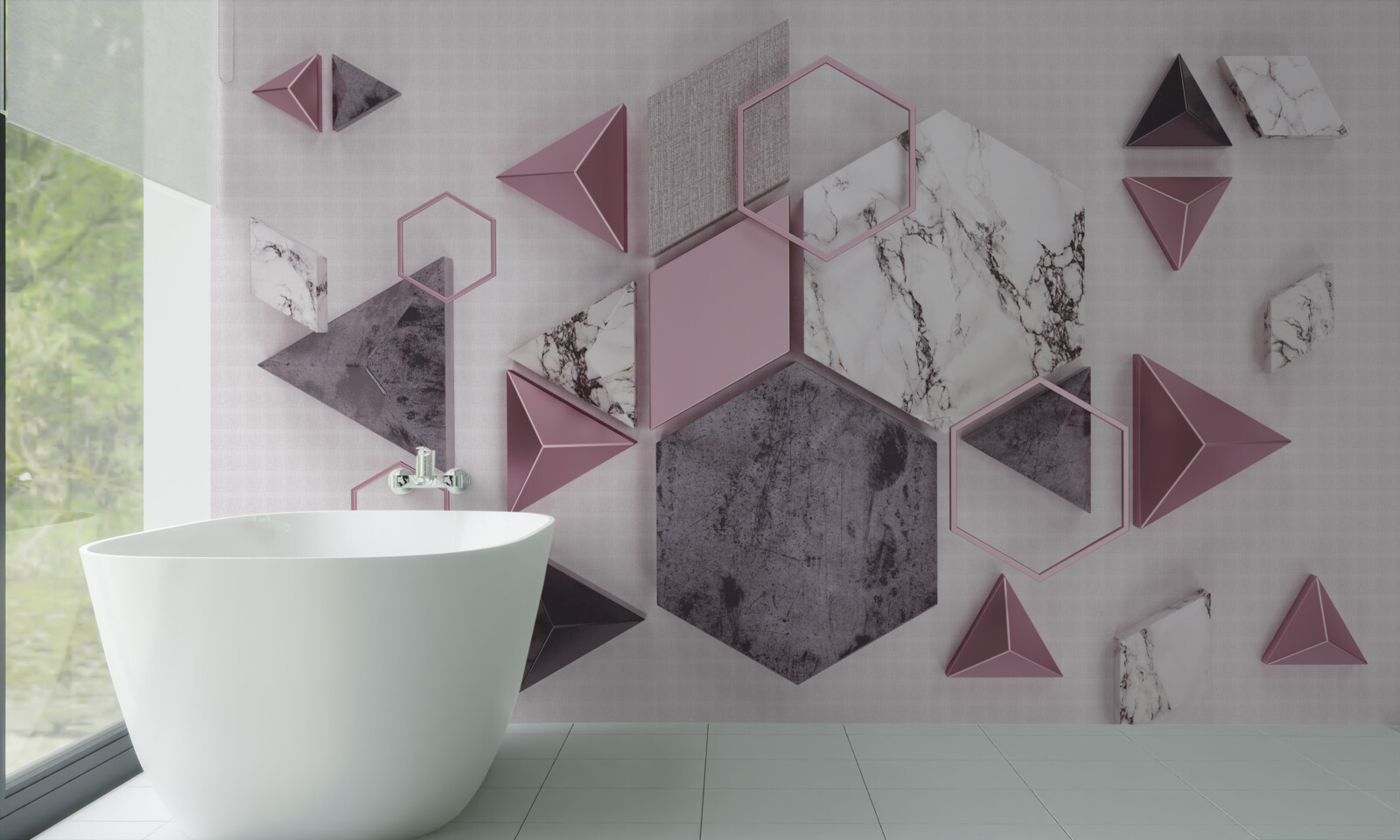 Papier peint images géométriques marbrées