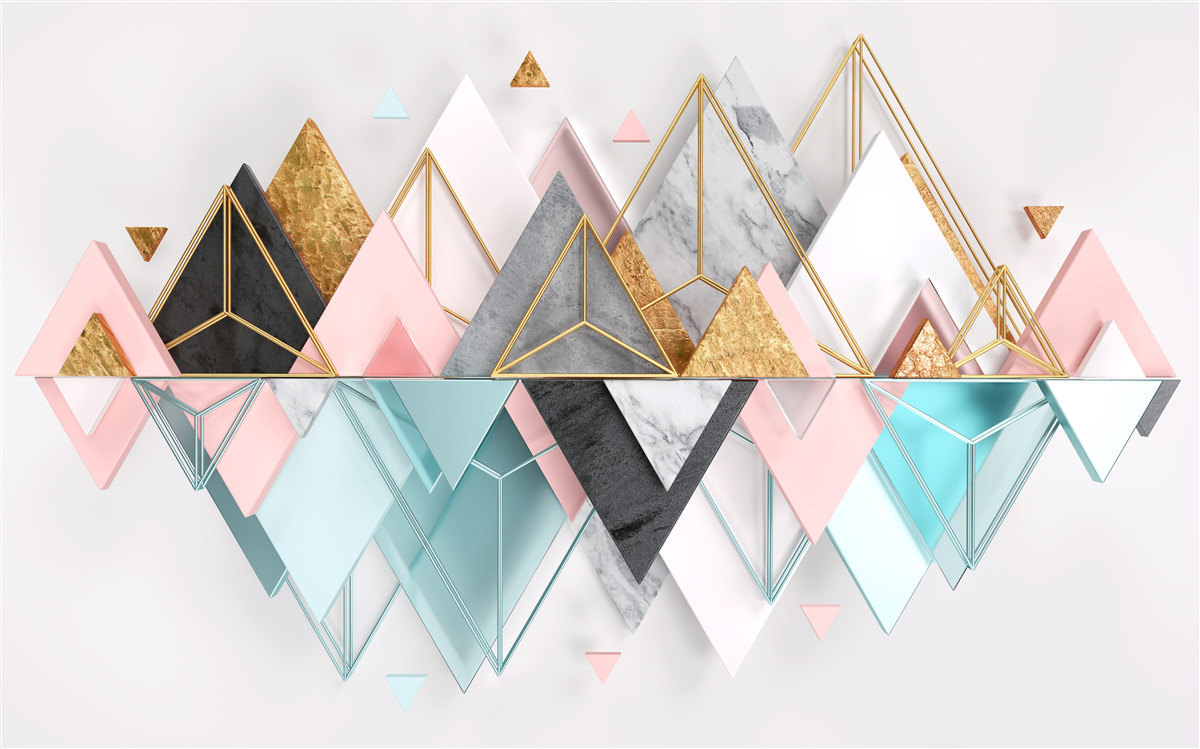 Papier peint des images abstraites sous forme de triangles multicolores