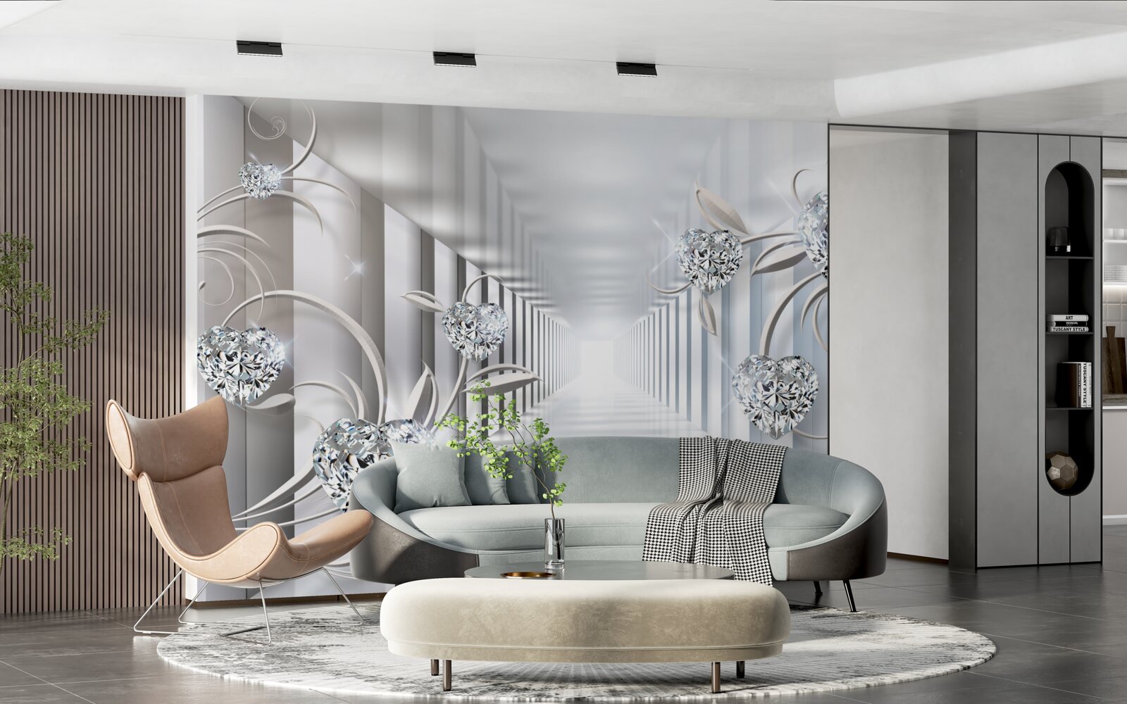 Papier peint invariablement blanc, passage sans fin