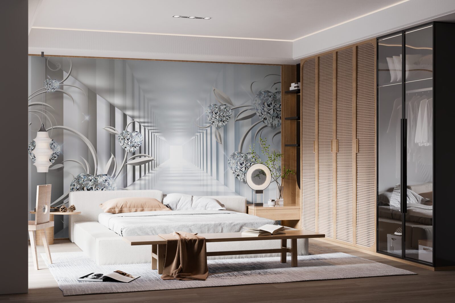 Papier peint invariablement blanc, passage sans fin