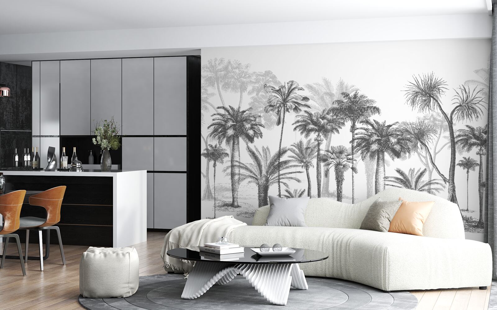 Papier peint vecteur graphique de palmiers