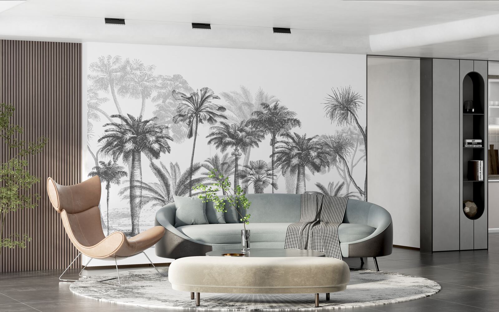 Papier peint vecteur graphique de palmiers