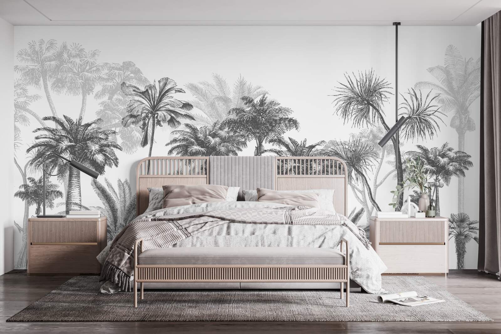 Papier peint vecteur graphique de palmiers