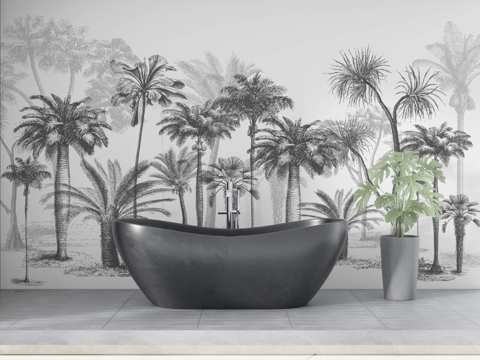 Papier peint vecteur graphique de palmiers