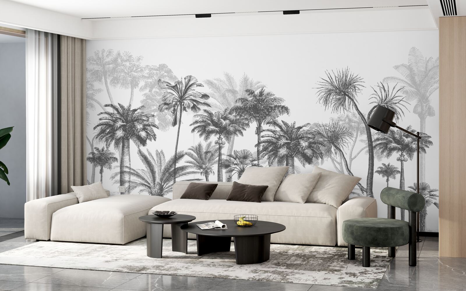 Papier peint vecteur graphique de palmiers