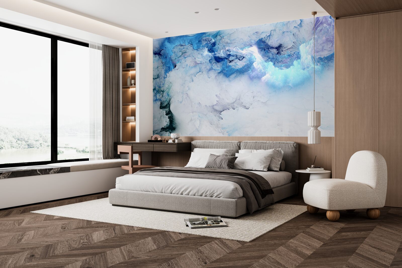 Papier peint fond abstrait pittoresque fait de liquide coloré