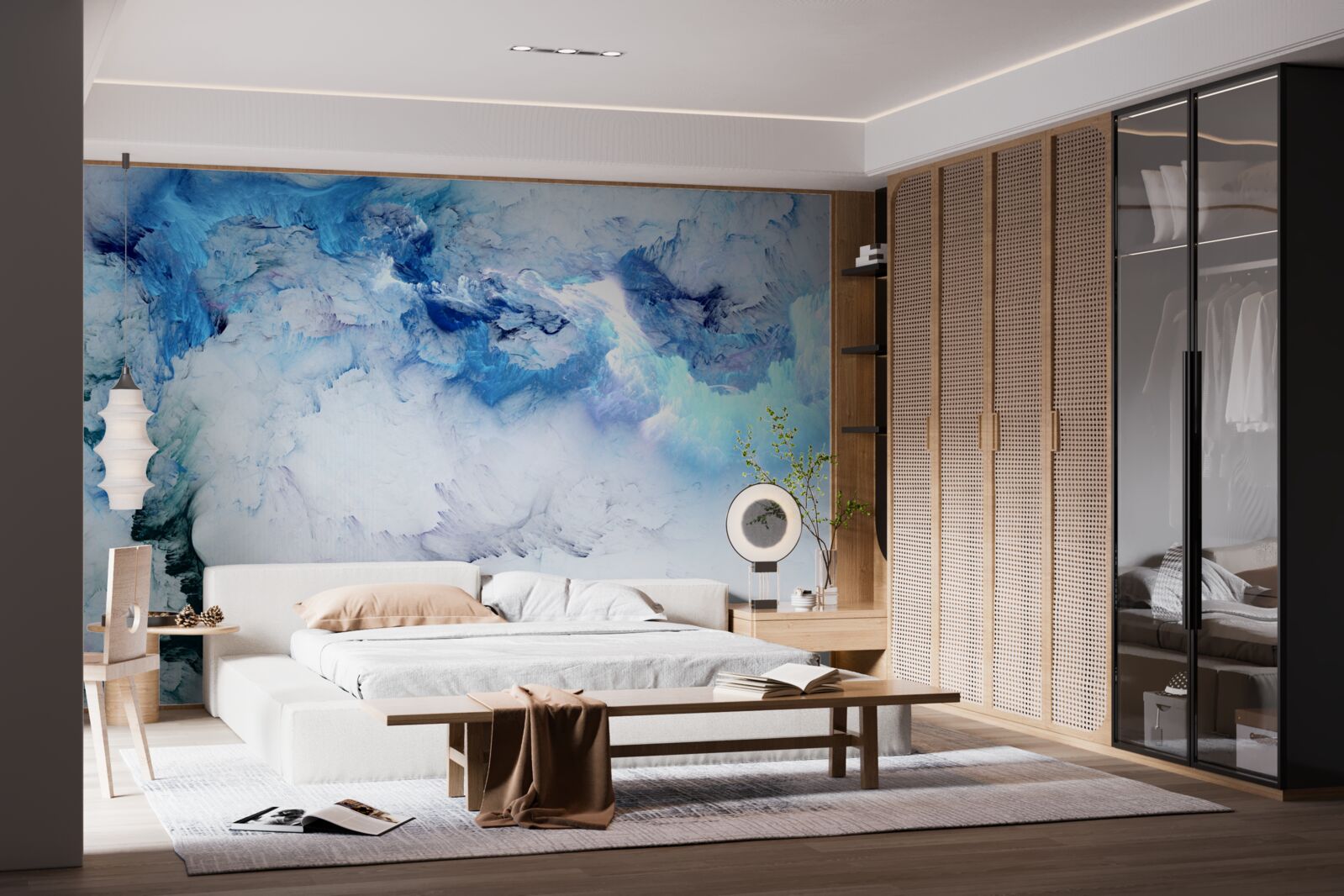 Papier peint fond abstrait pittoresque fait de liquide coloré