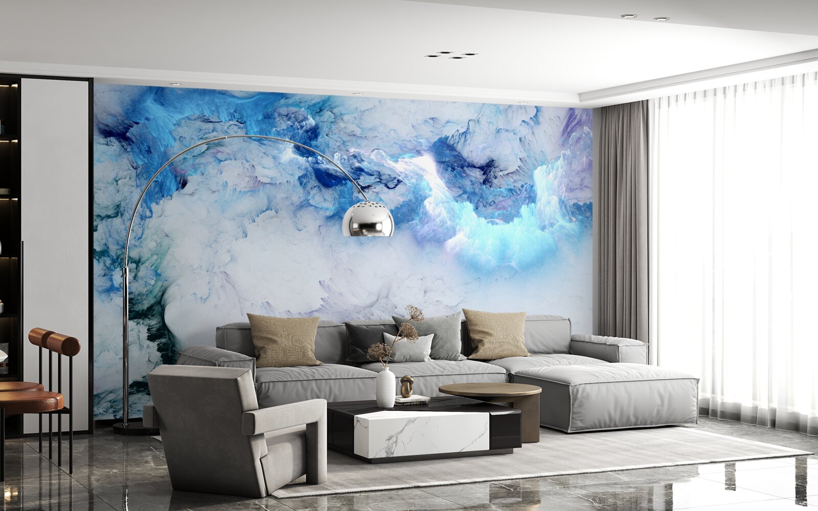 Papier peint fond abstrait pittoresque fait de liquide coloré