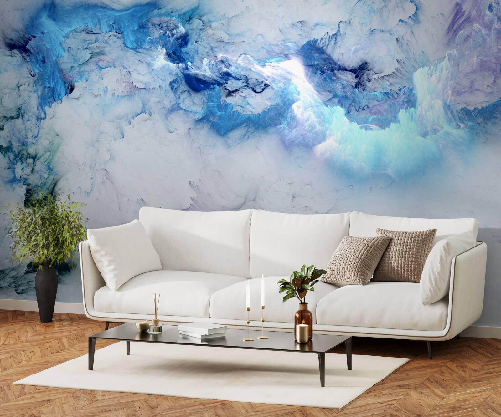 Papier peint fond abstrait pittoresque fait de liquide coloré