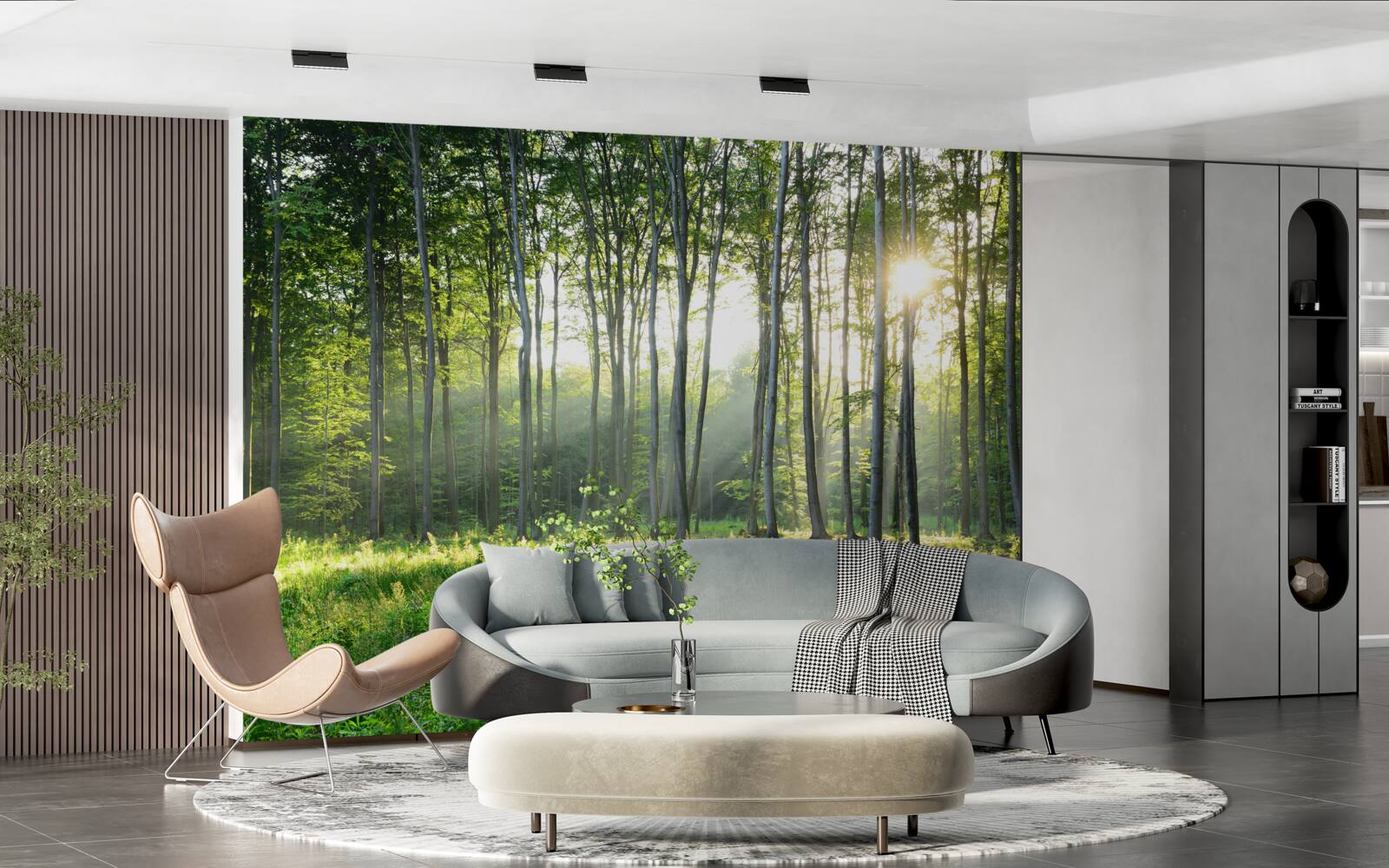 Papier peint un endroit dans la nature avec vue sur le soleil du matin dans la forêt