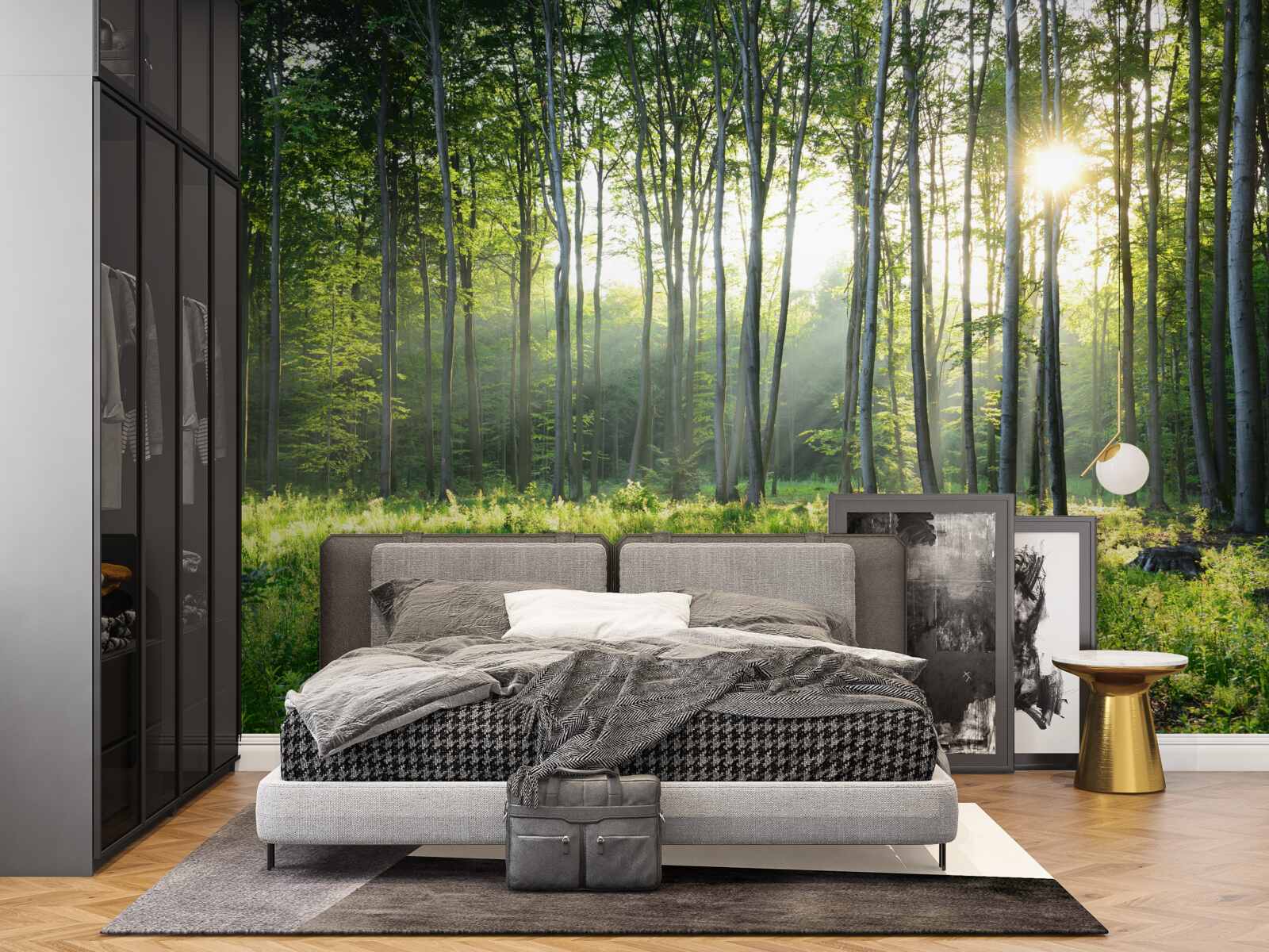 Papier peint un endroit dans la nature avec vue sur le soleil du matin dans la forêt