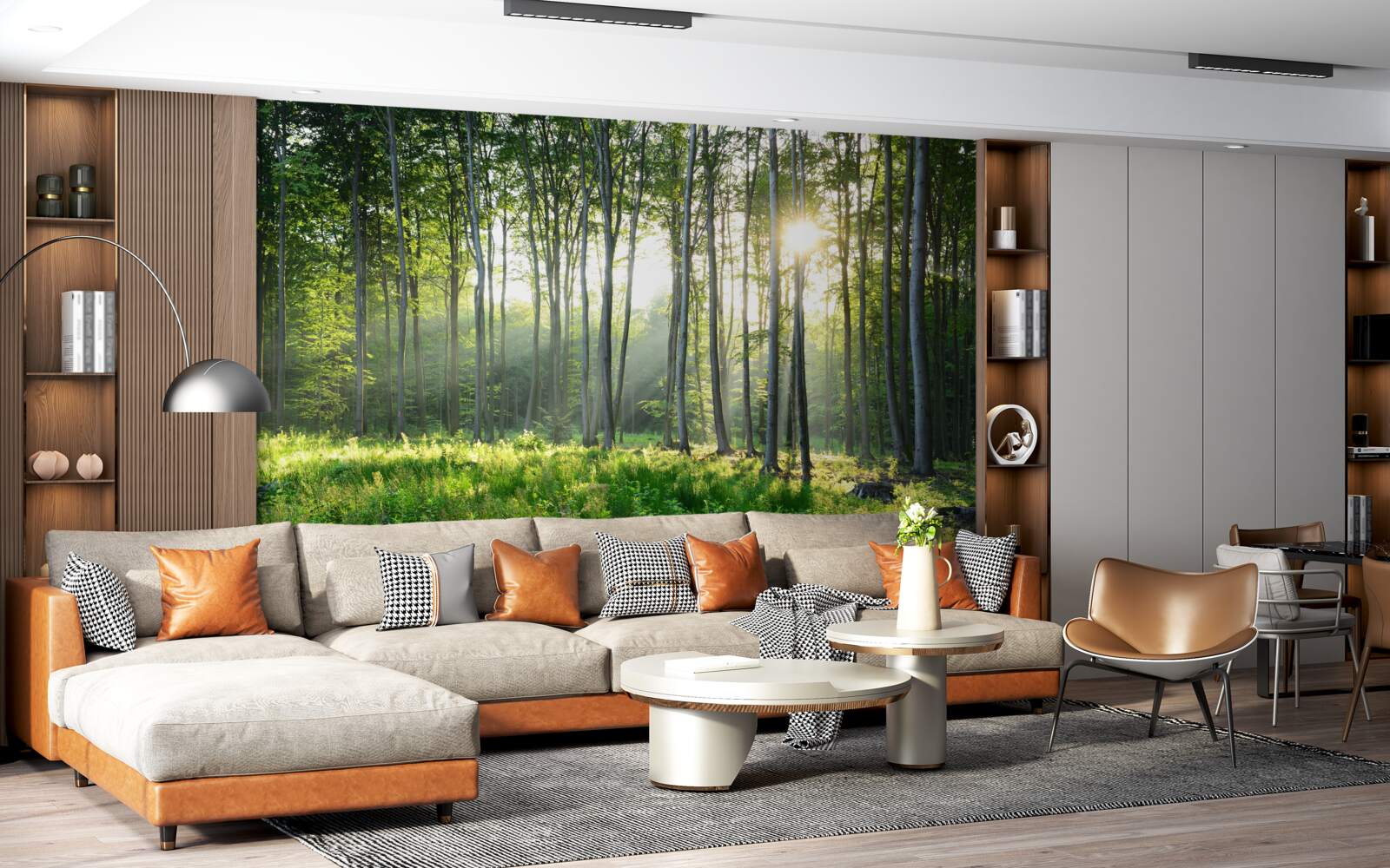 Papier peint un endroit dans la nature avec vue sur le soleil du matin dans la forêt