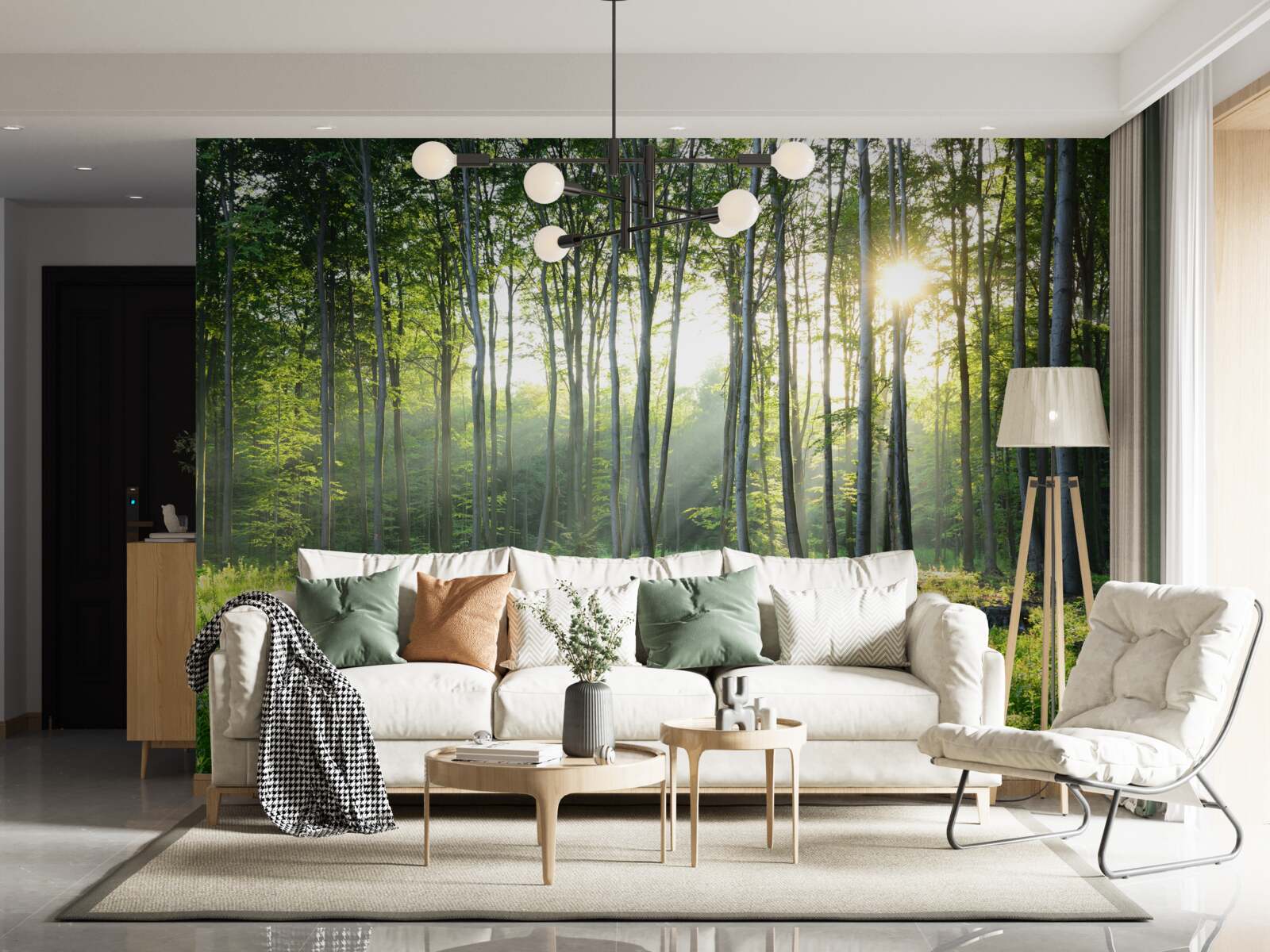 Papier peint un endroit dans la nature avec vue sur le soleil du matin dans la forêt