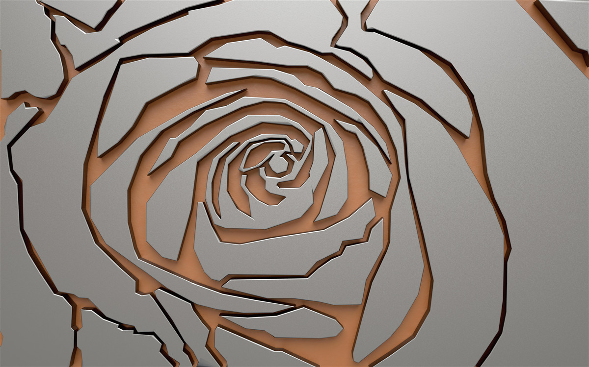 Papier peint une grande rose est illuminée sur le mur