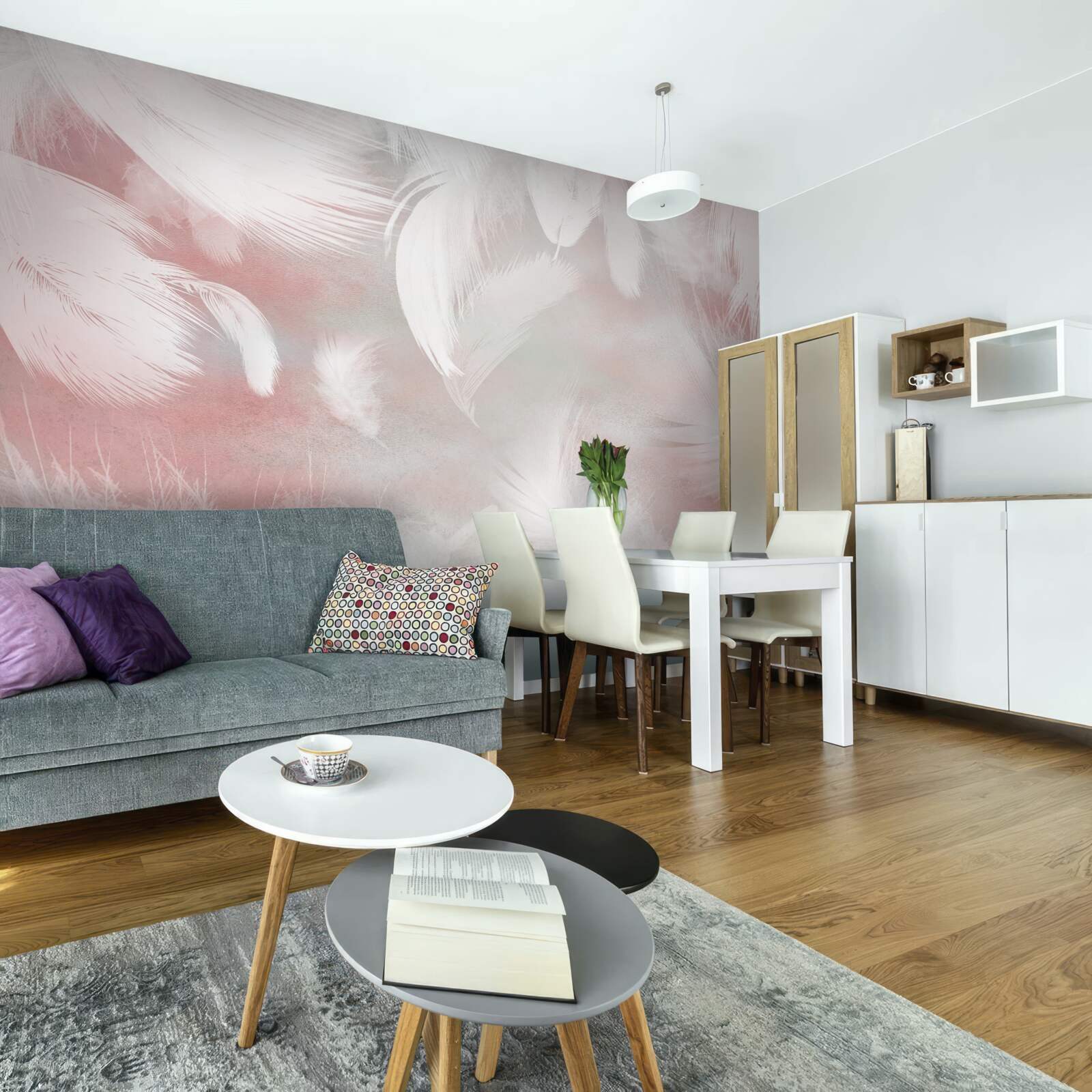 Papier peint fond doux fait de plumes