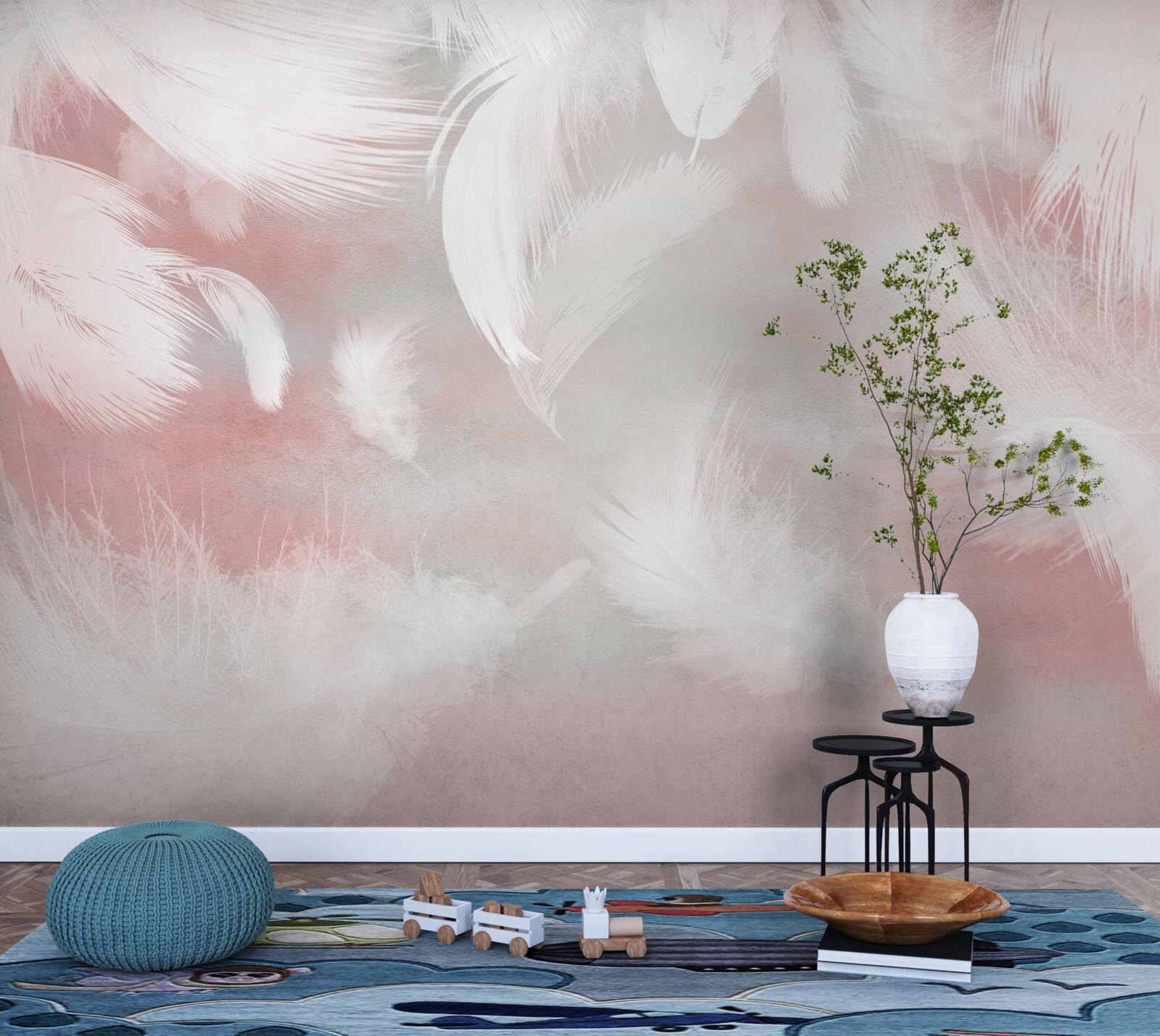 Papier peint fond doux fait de plumes