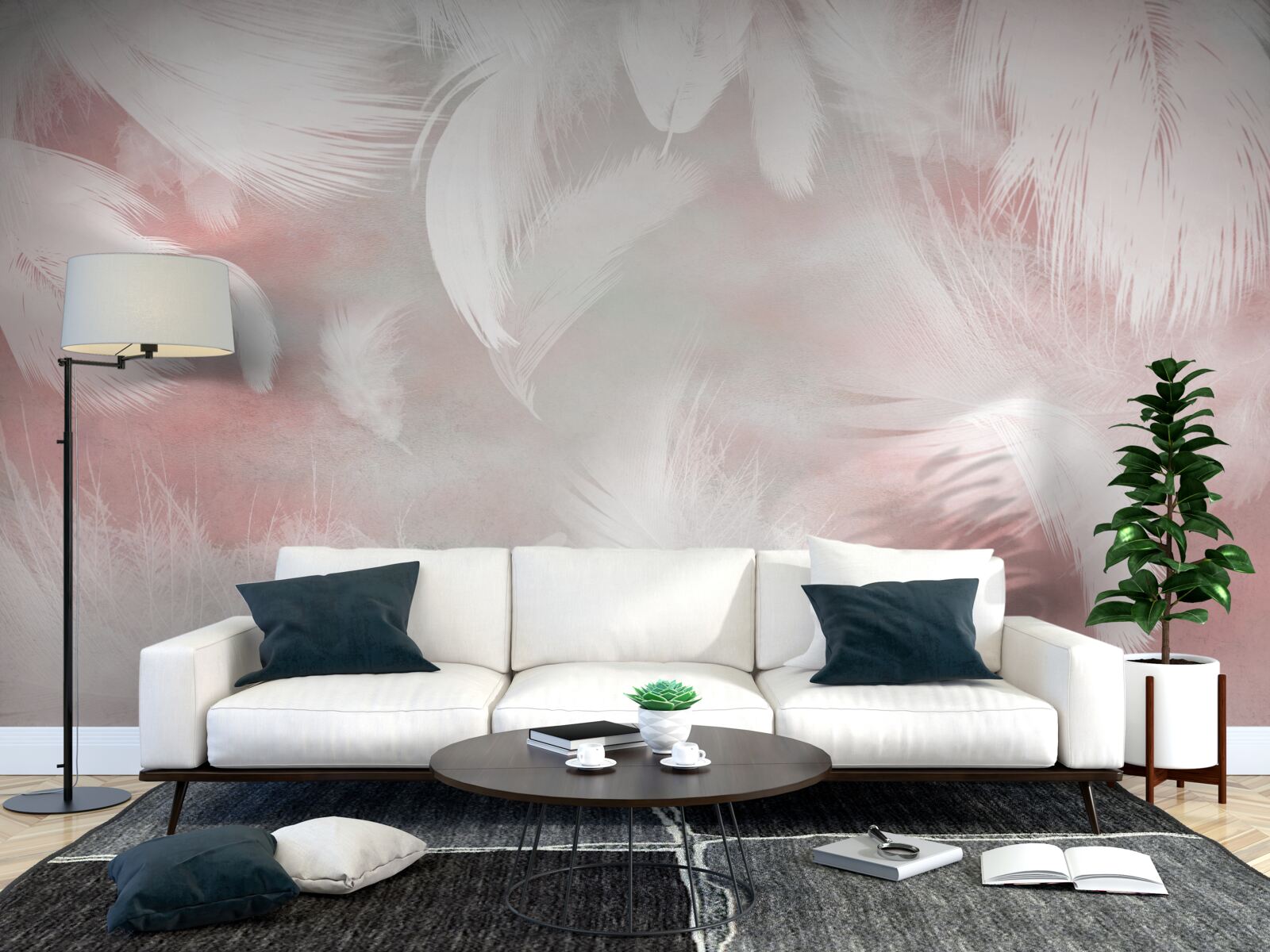 Papier peint fond doux fait de plumes