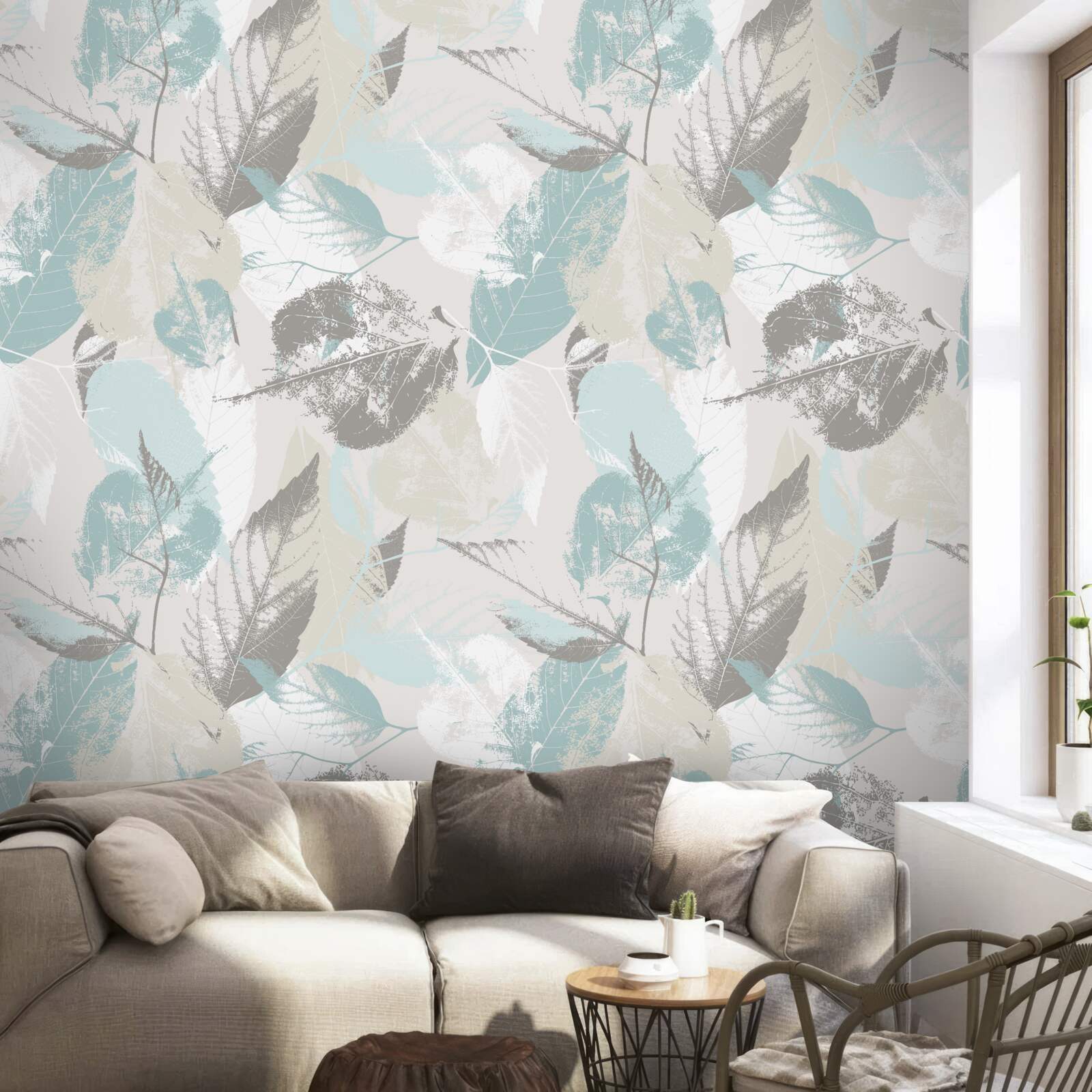 Papier peint les feuilles sont peintes au pinceau