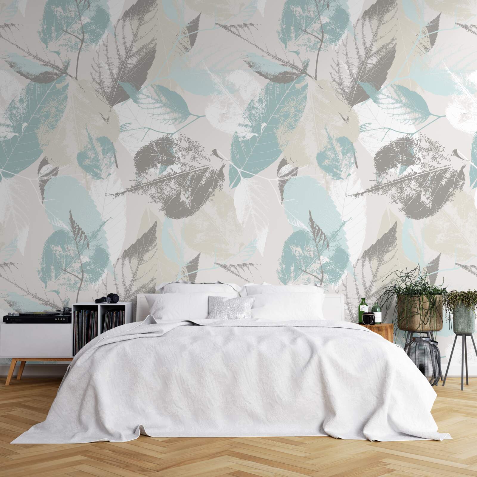 Papier peint les feuilles sont peintes au pinceau