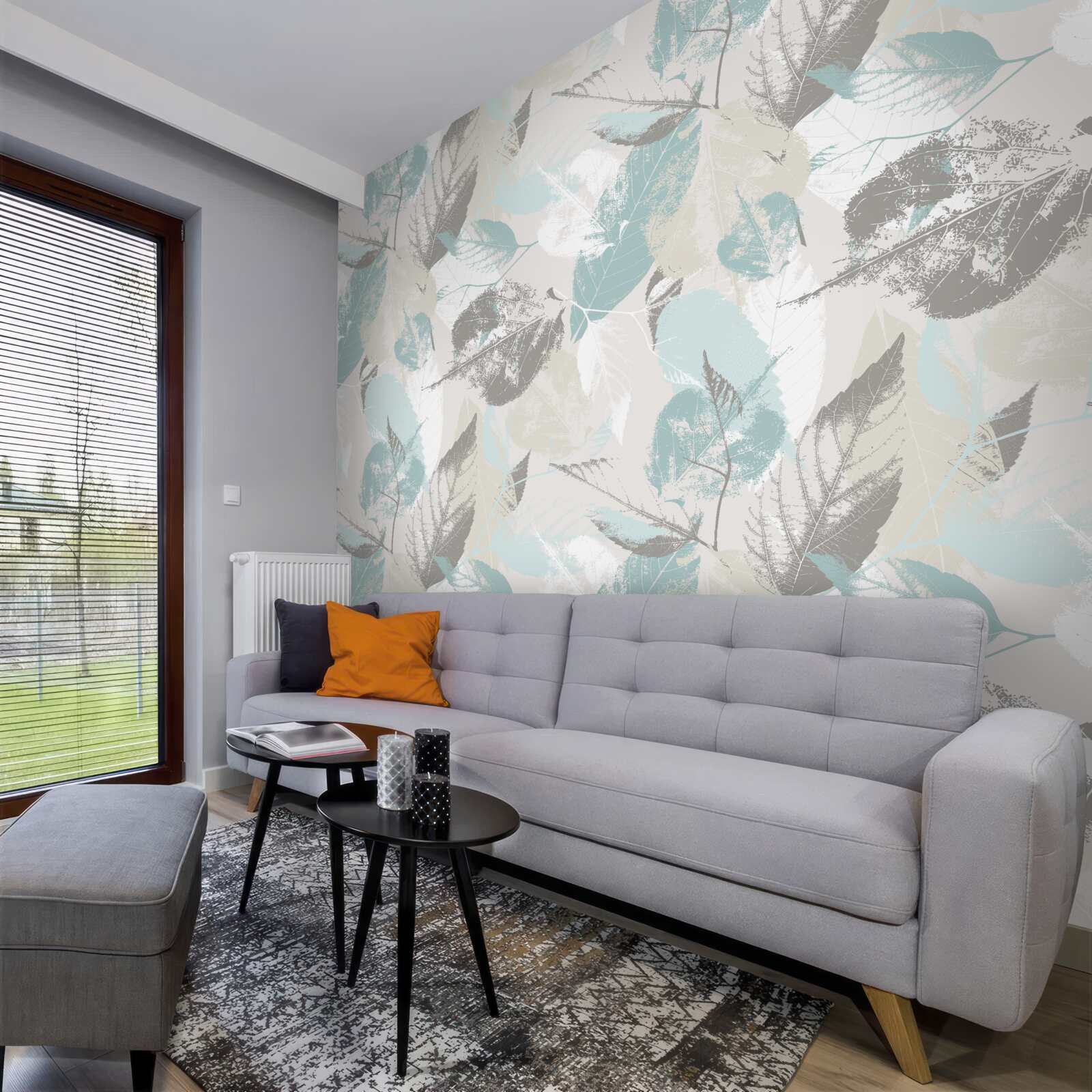 Papier peint les feuilles sont peintes au pinceau