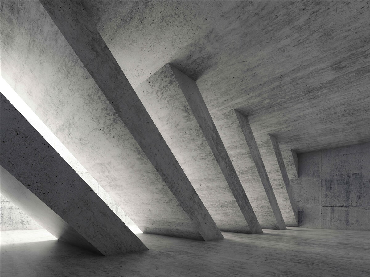 Papier peint tunnel gris en style architectural