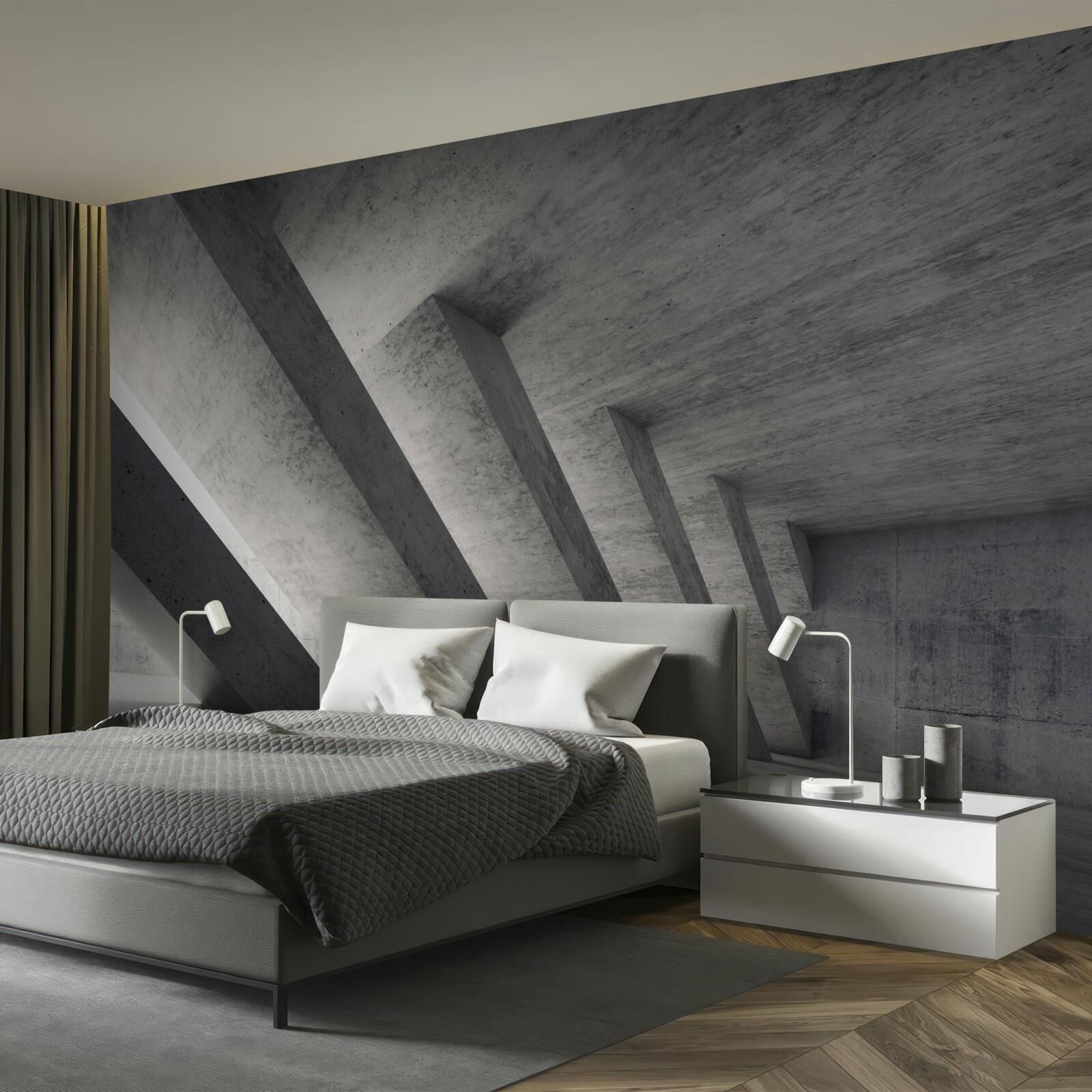 Papier peint tunnel gris en style architectural