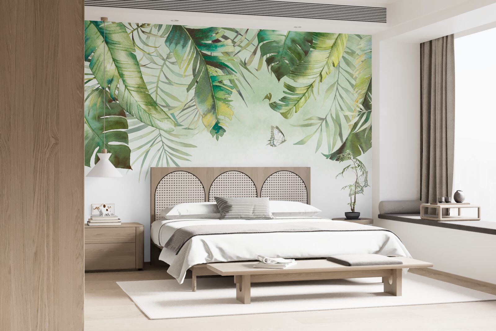 Papier peint Lépidoptères dans les feuillages tropicaux