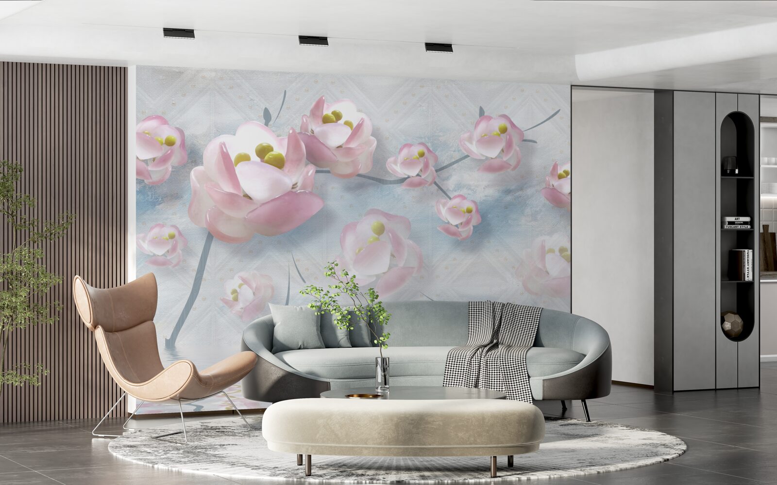 Papier peint des bourgeons délicats sur des éléments vitaux