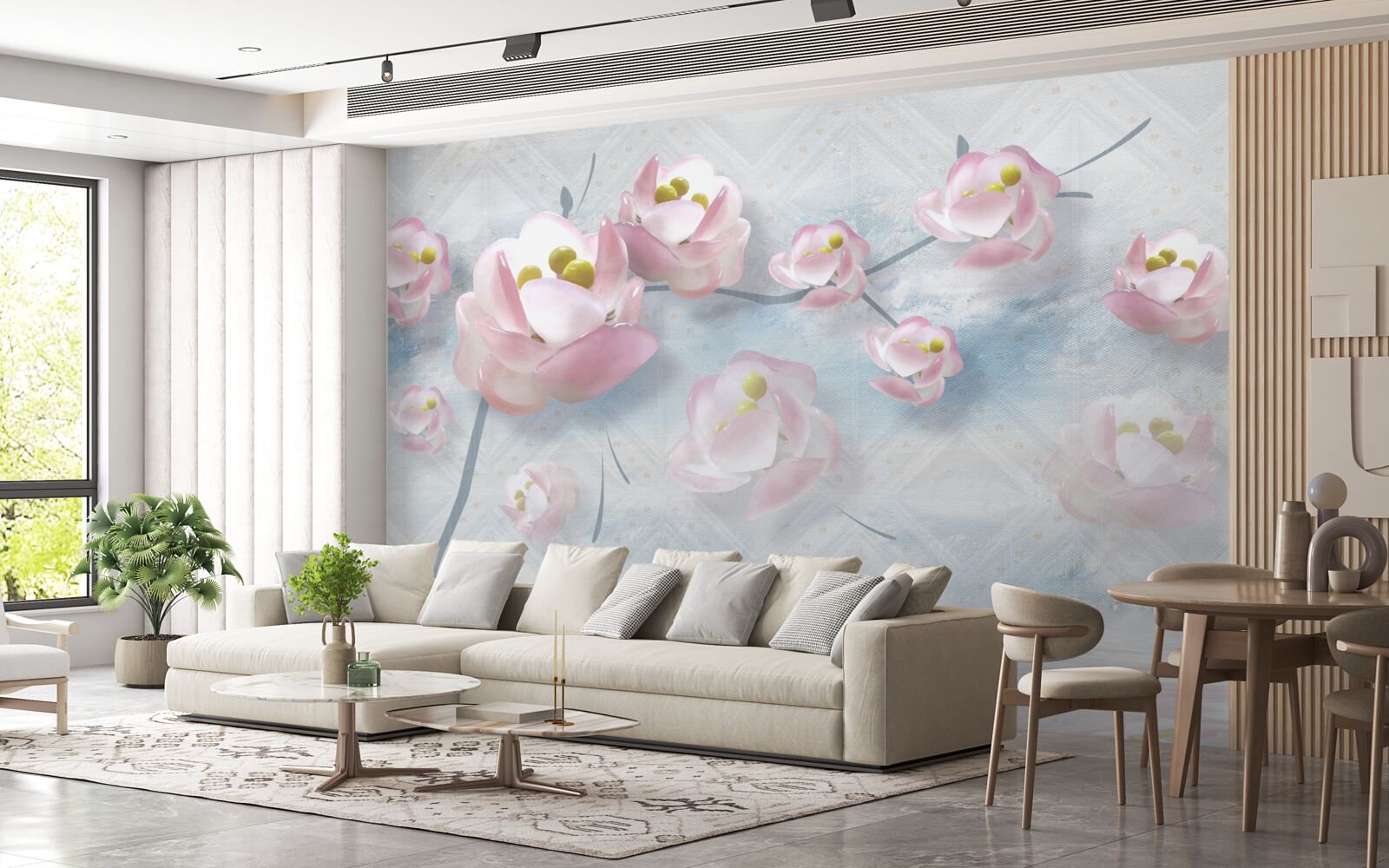 Papier peint des bourgeons délicats sur des éléments vitaux