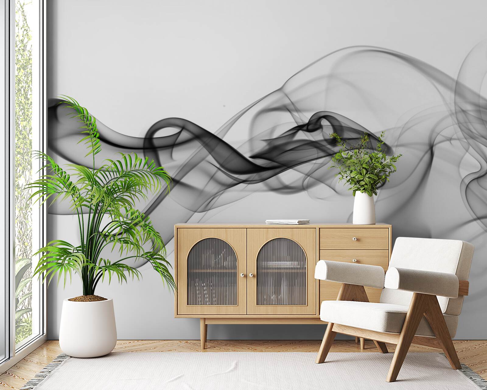 Papier peint abstraction de fumée noire