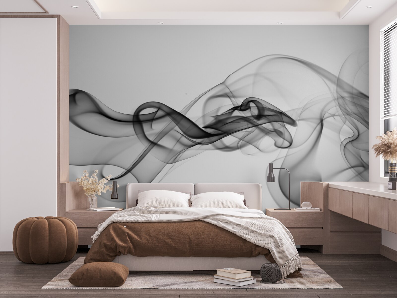 Papier peint abstraction de fumée noire