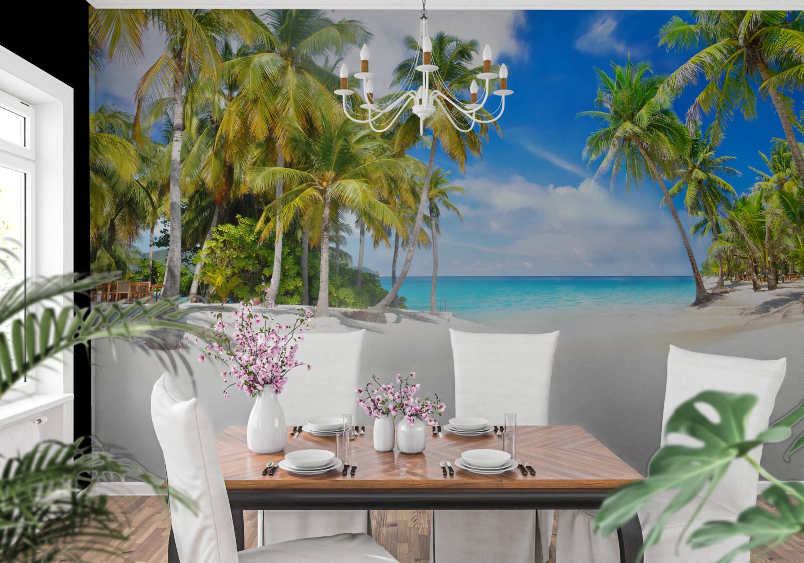 Papier peint rivage de l'océan avec une surface sablonneuse