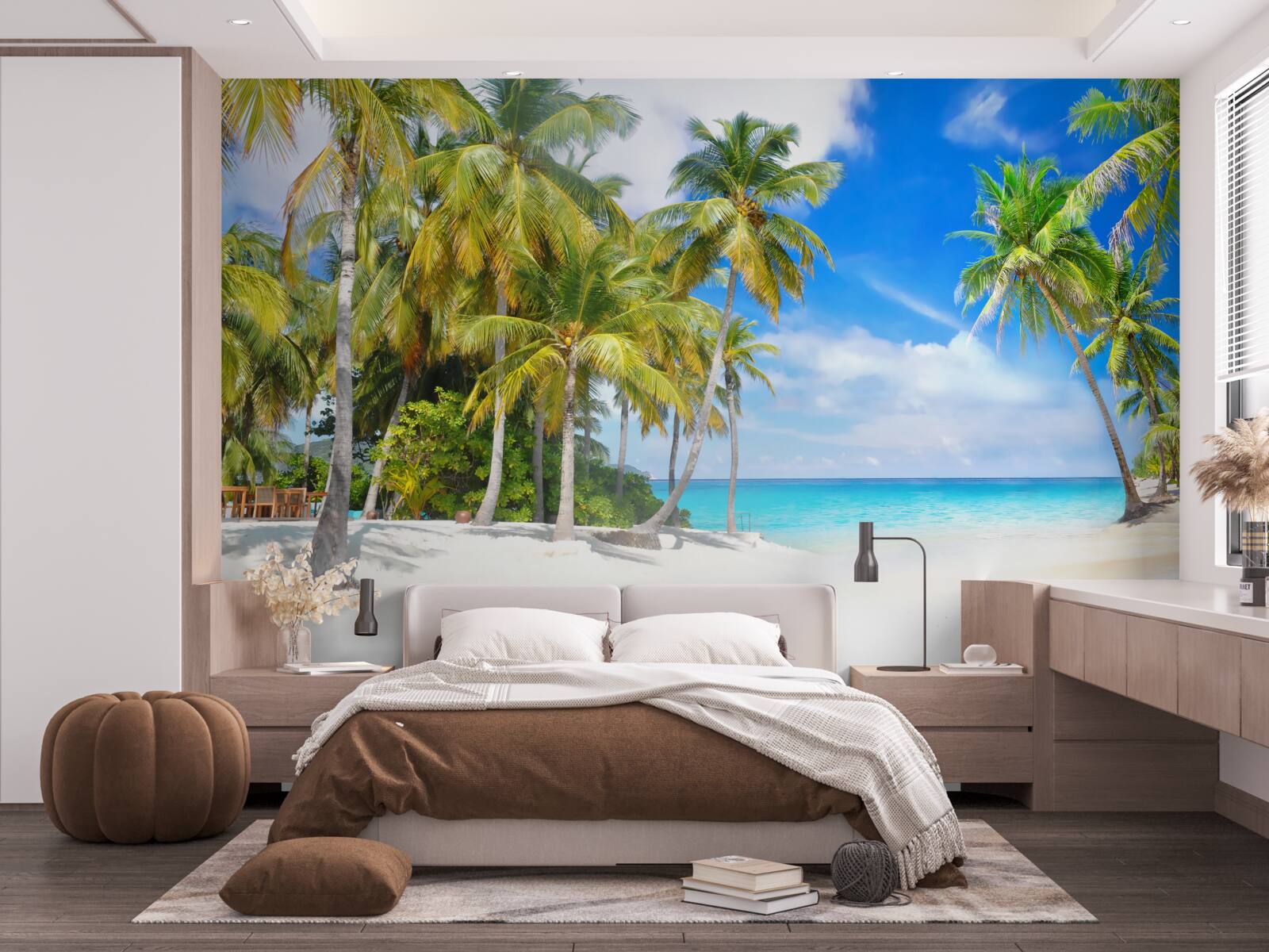 Papier peint rivage de l'océan avec une surface sablonneuse