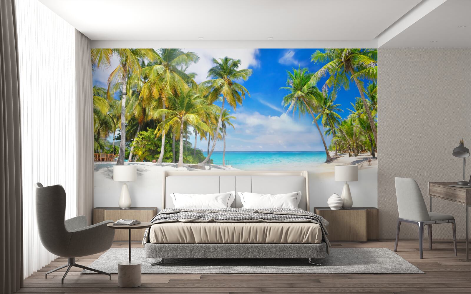 Papier peint rivage de l'océan avec une surface sablonneuse