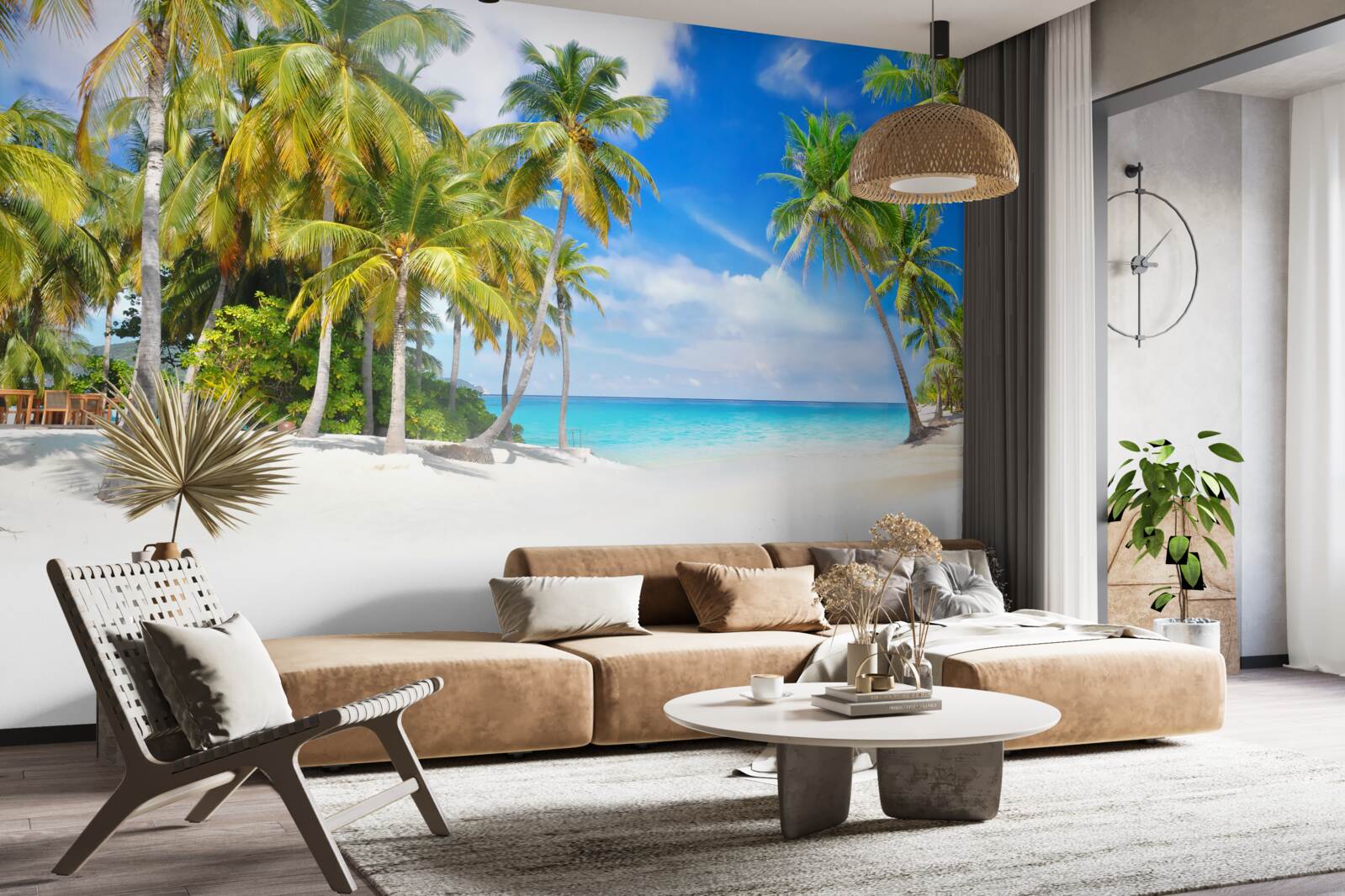 Papier peint rivage de l'océan avec une surface sablonneuse