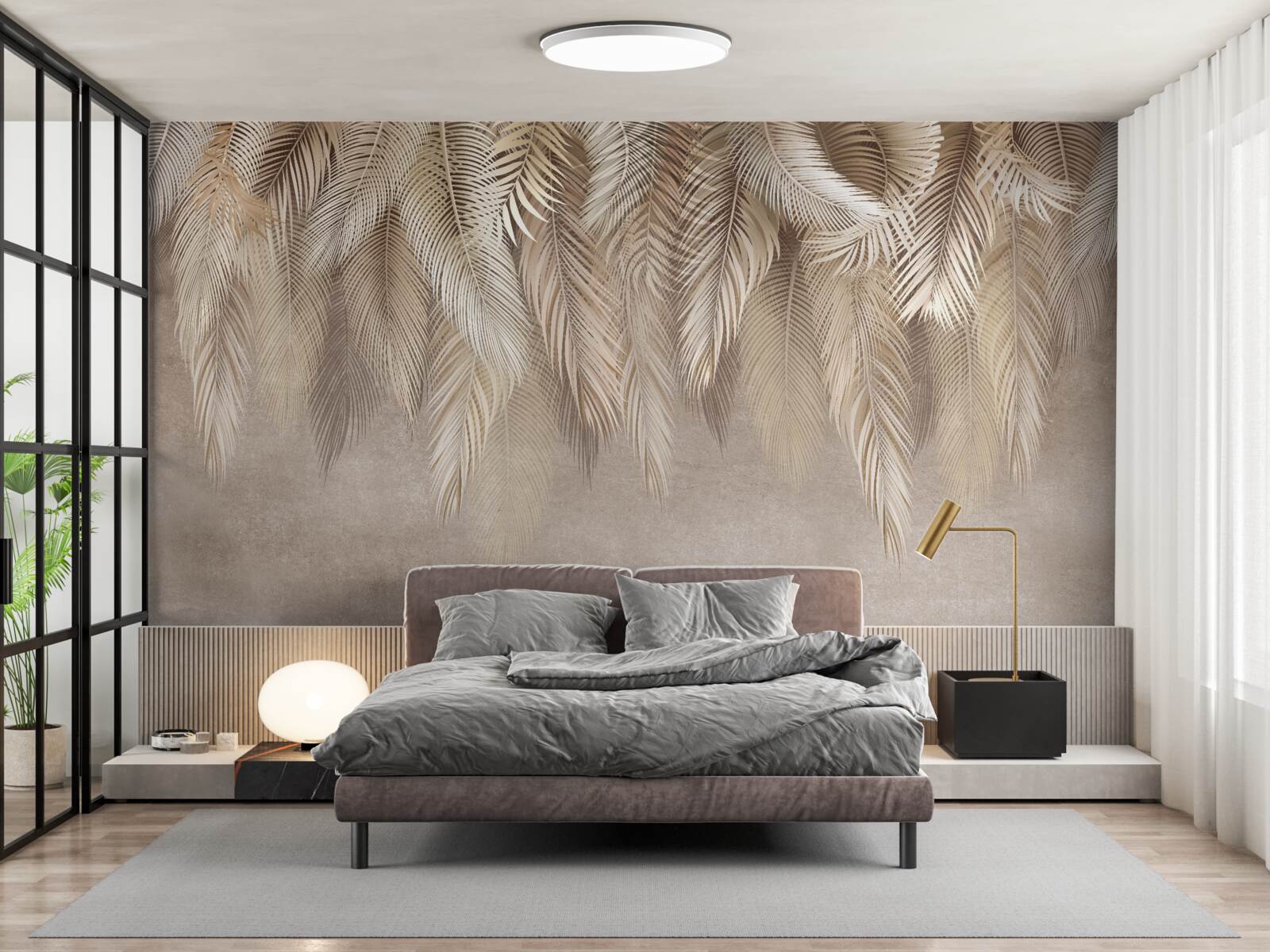 Papier peint de nombreuses doudounes en or