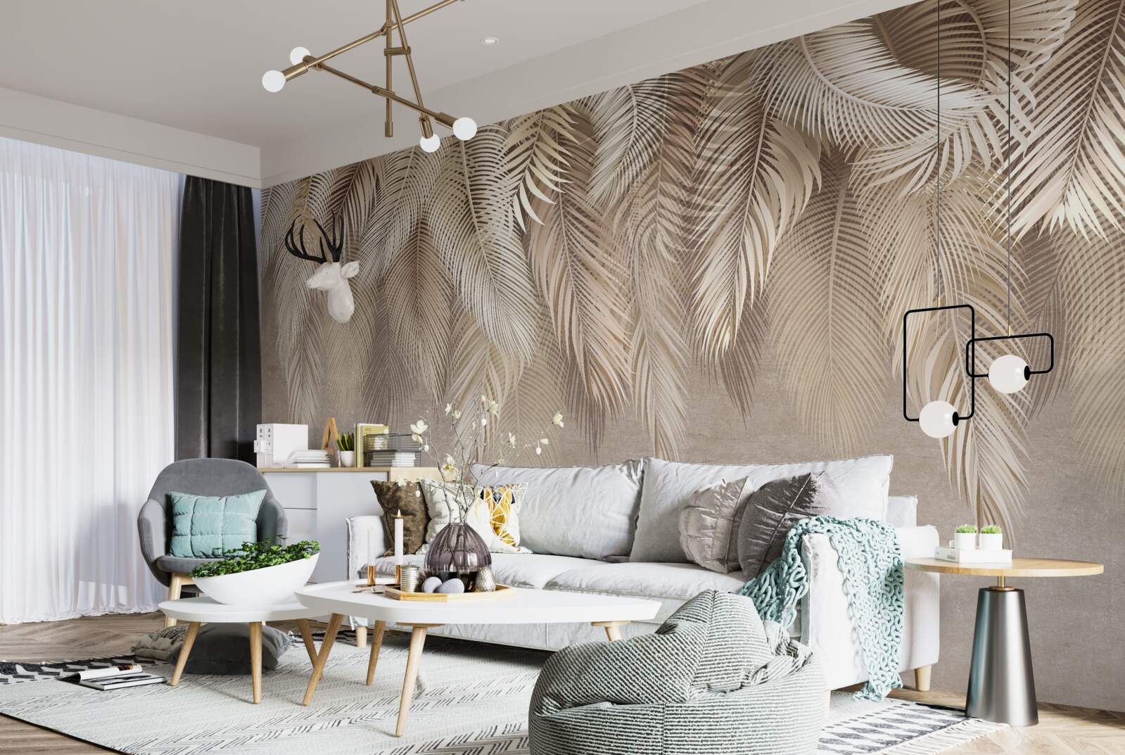 Papier peint de nombreuses doudounes en or