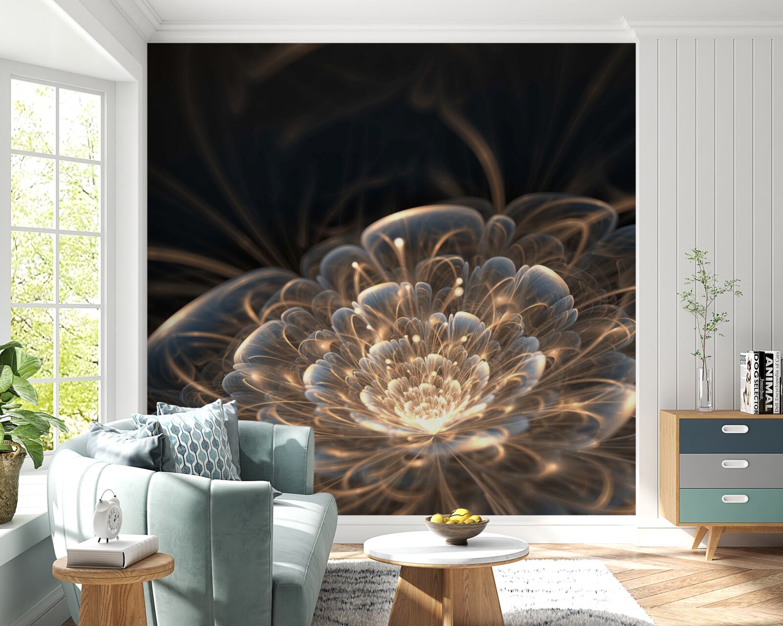 Papier peint grande fleur de lumière