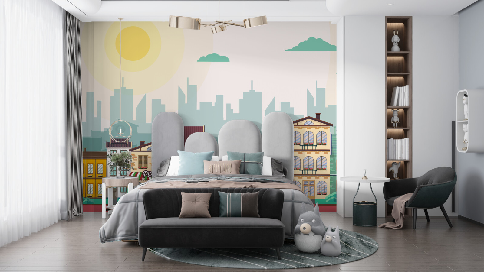 Papier peint De belles maisons aux couleurs variées