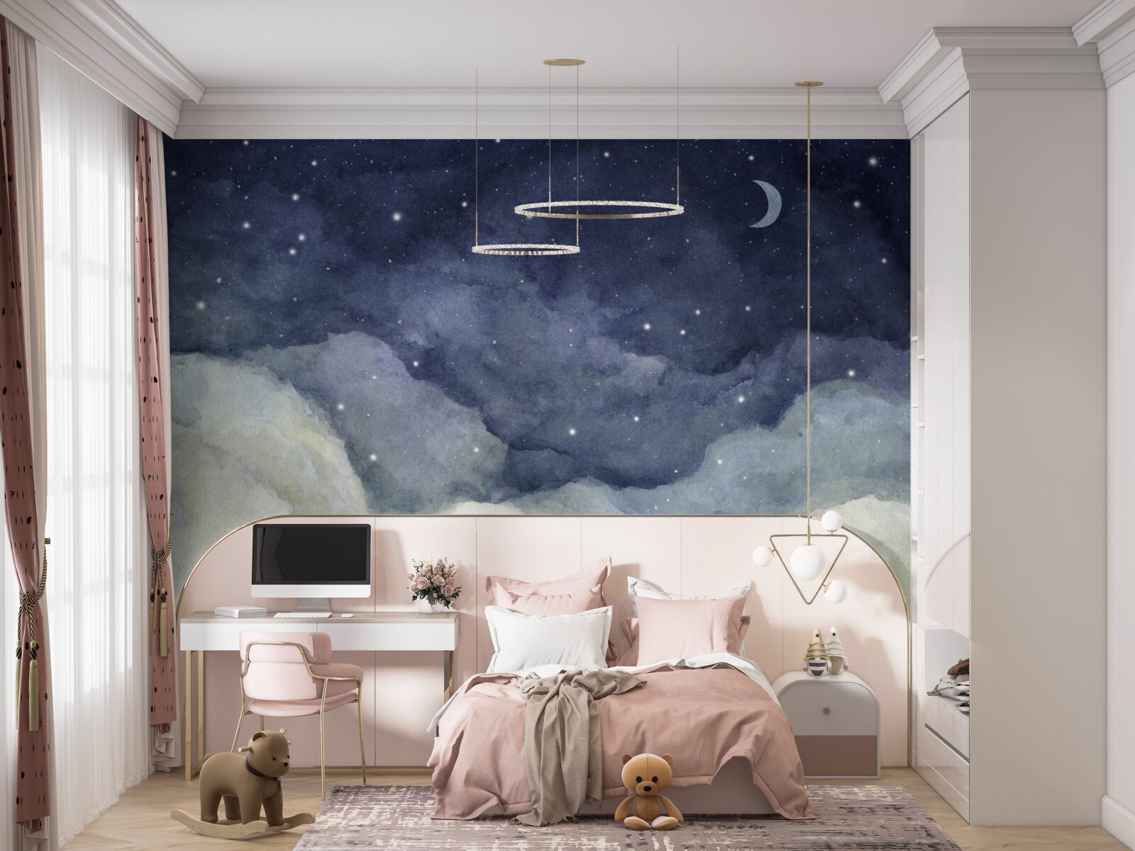 Papier peint un ciel nocturne parsemé d'étoiles