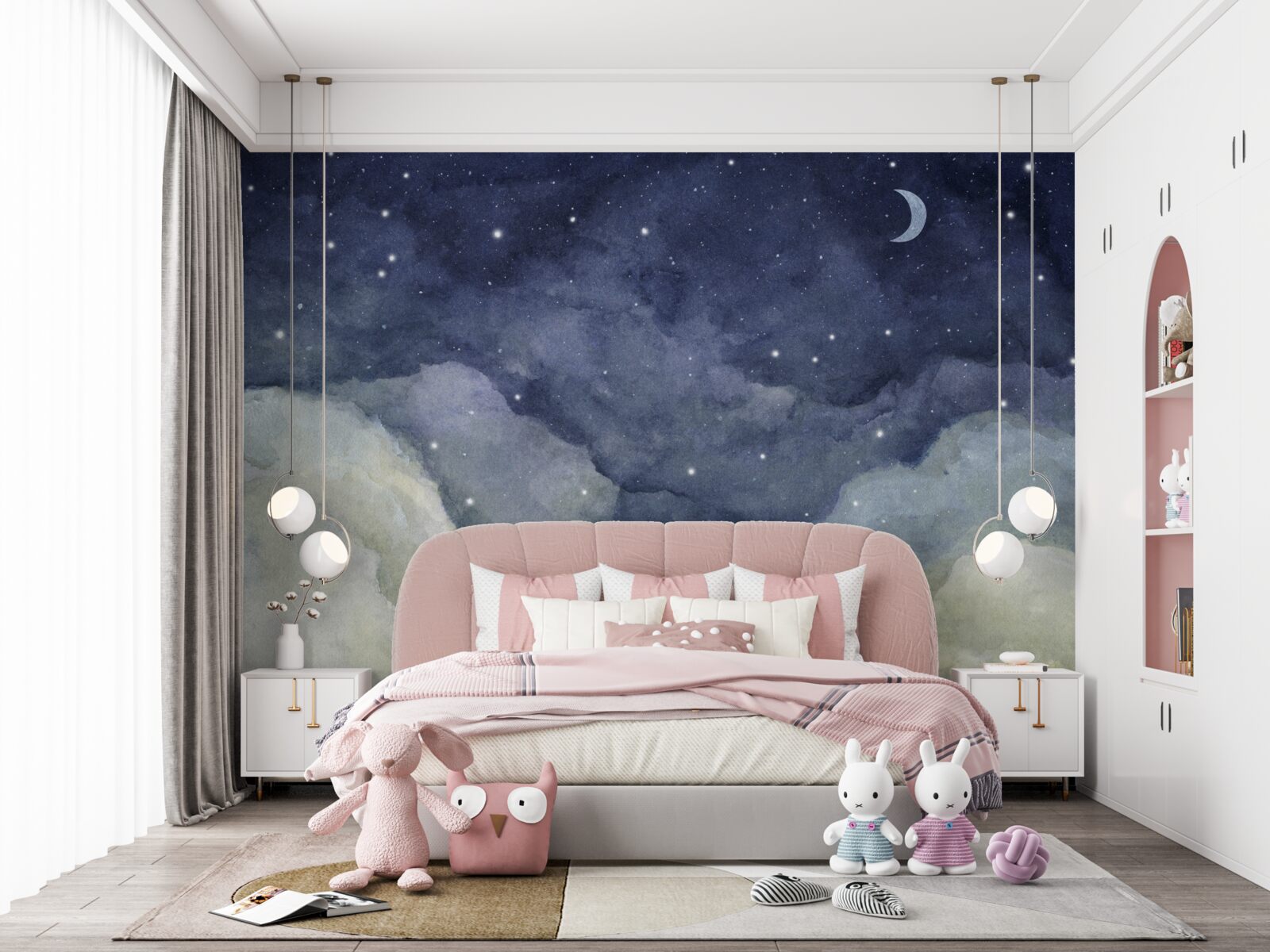 Papier peint un ciel nocturne parsemé d'étoiles