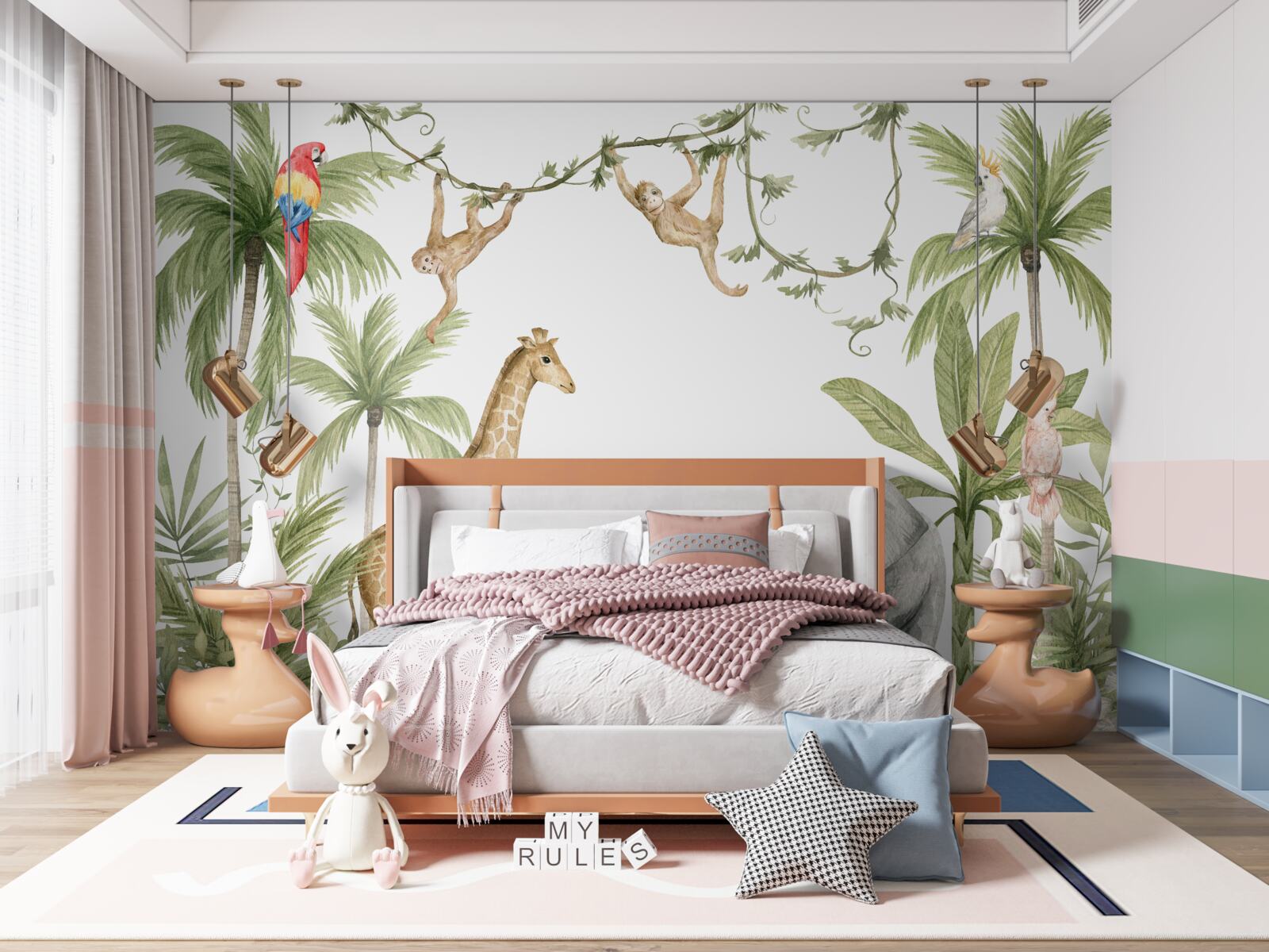 Papier peint les animaux de la forêt tropicale