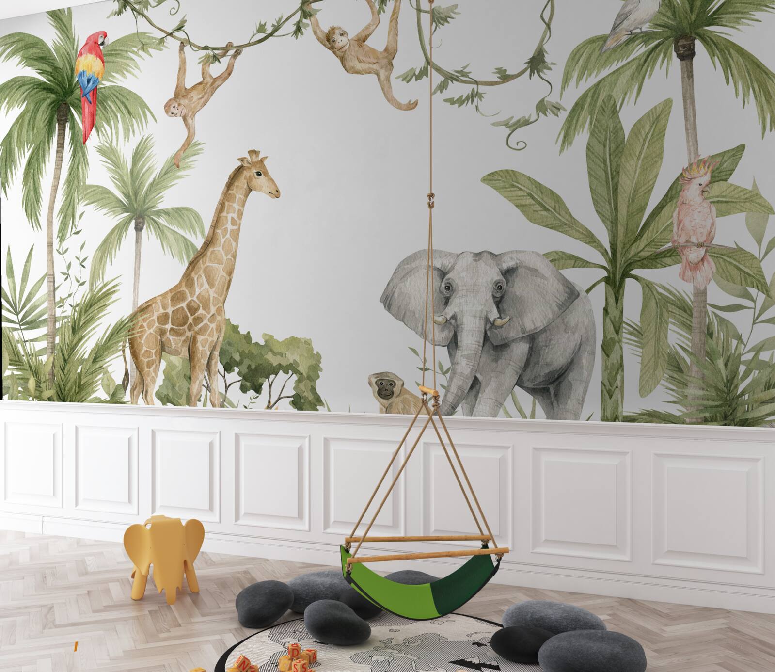 Papier peint les animaux de la forêt tropicale