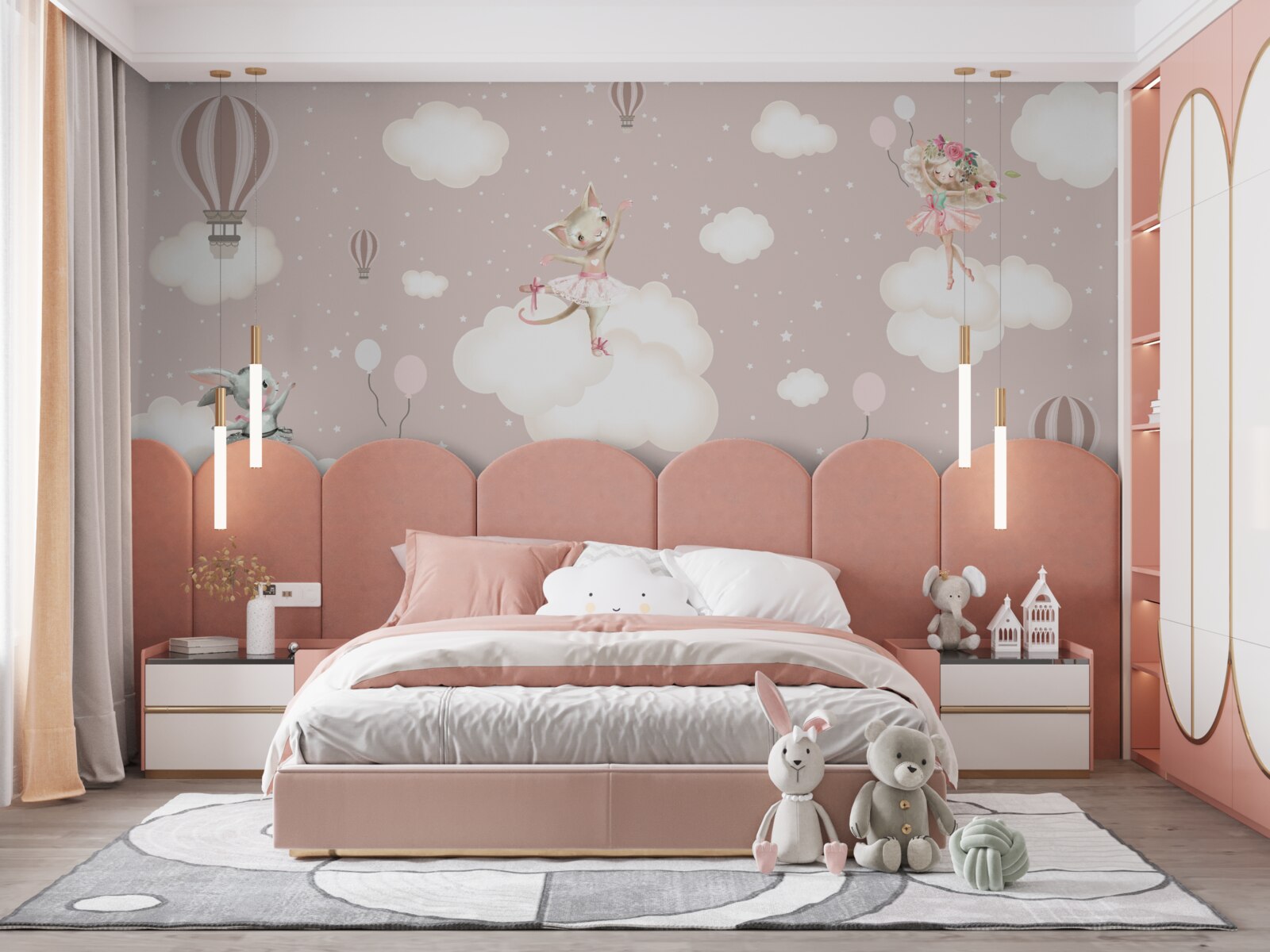 Papier peint Des créatures enchanteresses illuminent les nuages