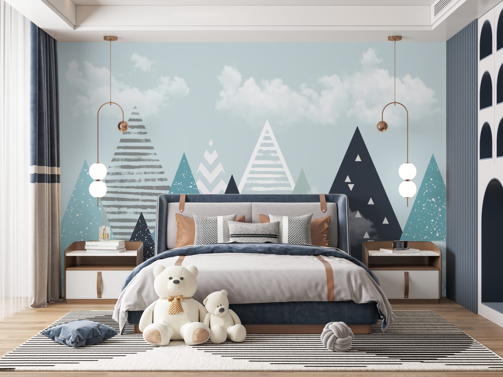 Papier peint des images de contours de montagnes de différentes échelles et nuances