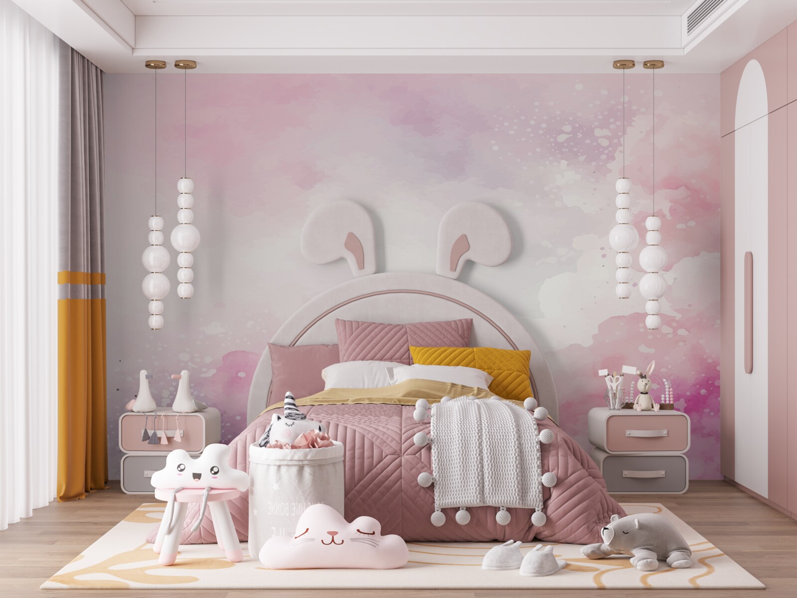 Papier peint fond doux dans les tons roses de l'aquarelle