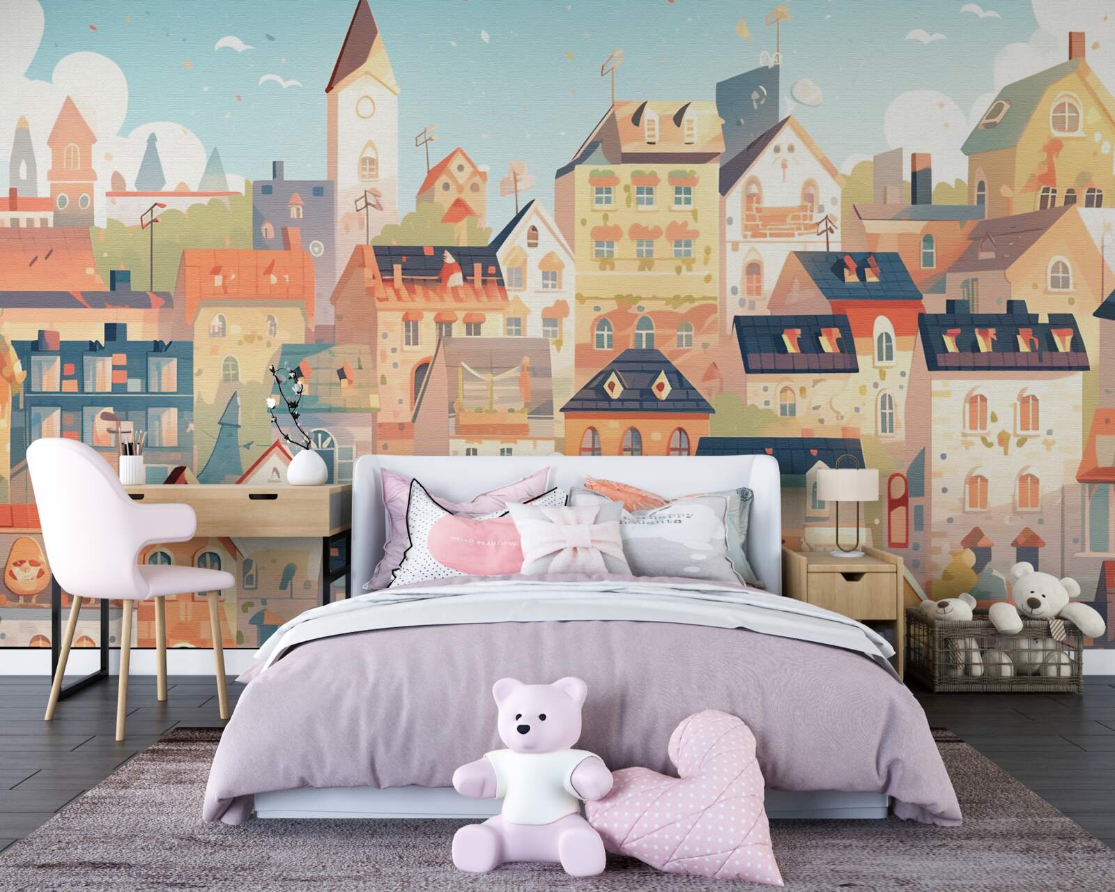 Papier peint toits des maisons urbaines