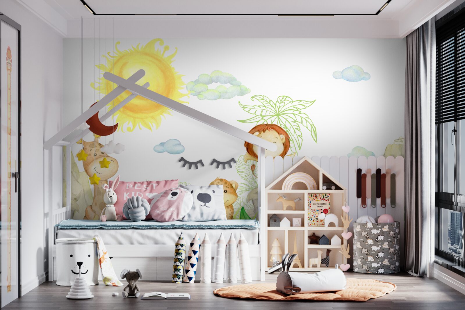 Papier peint les petits animaux s'amusent