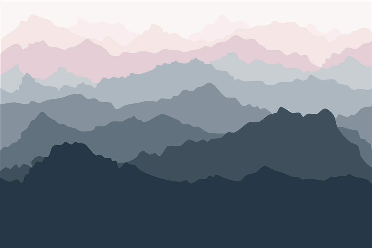 Papier peint silhouettes de montagne en différentes teintes