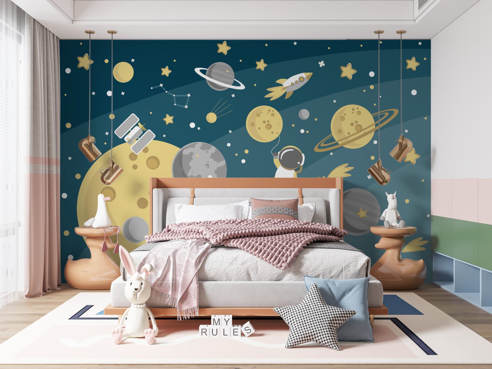 Papier peint personnalité parmi la diversité des planètes de l'espace